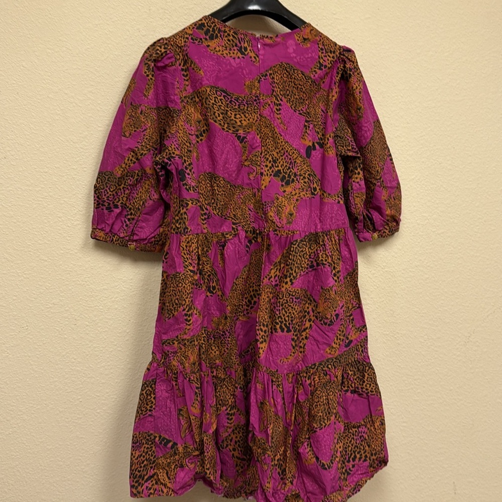 FARM Rio Vibrant Pink Pink Leopard Mini Dress - L - Picture 3 of 5